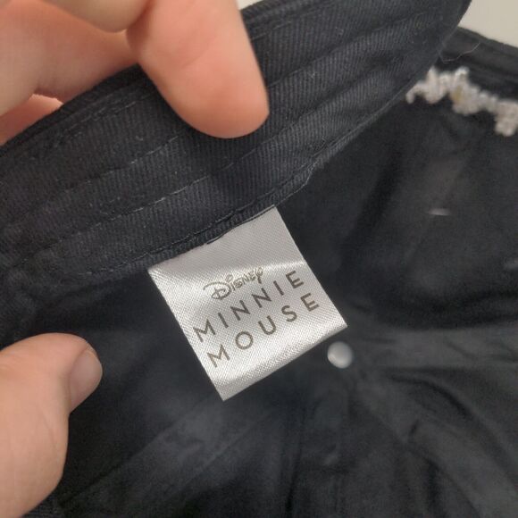 Minnie Mouse Slideback Hat Black One Size Adjustable Embroidered Disney - Picture 7 of 8